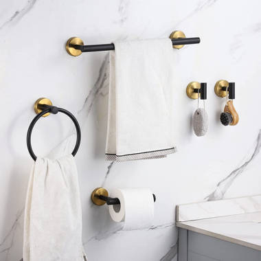 Gold bathroom towel online rack set